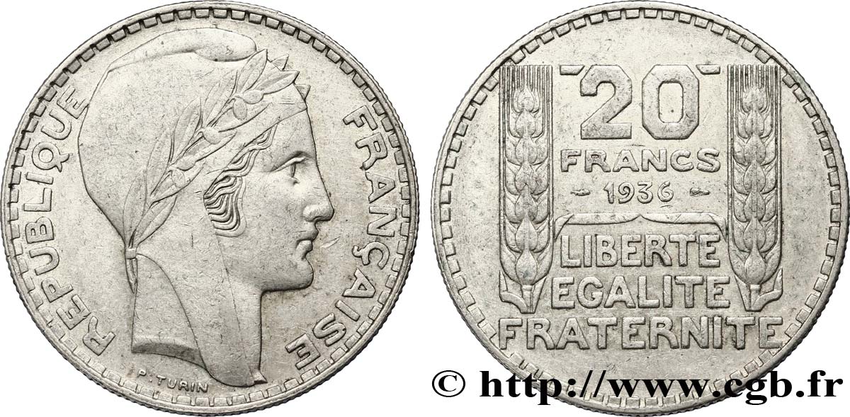 20 francs Turin 1936  F.400/7 TTB45 