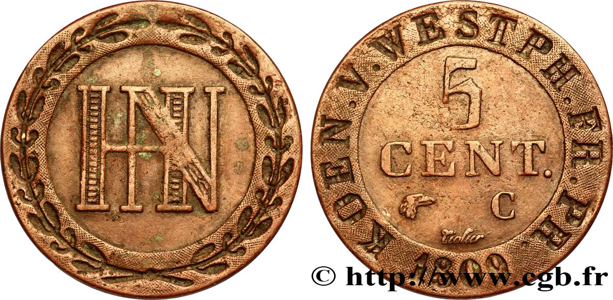 5 cent. 1809 Cassel VG.2034  XF40 