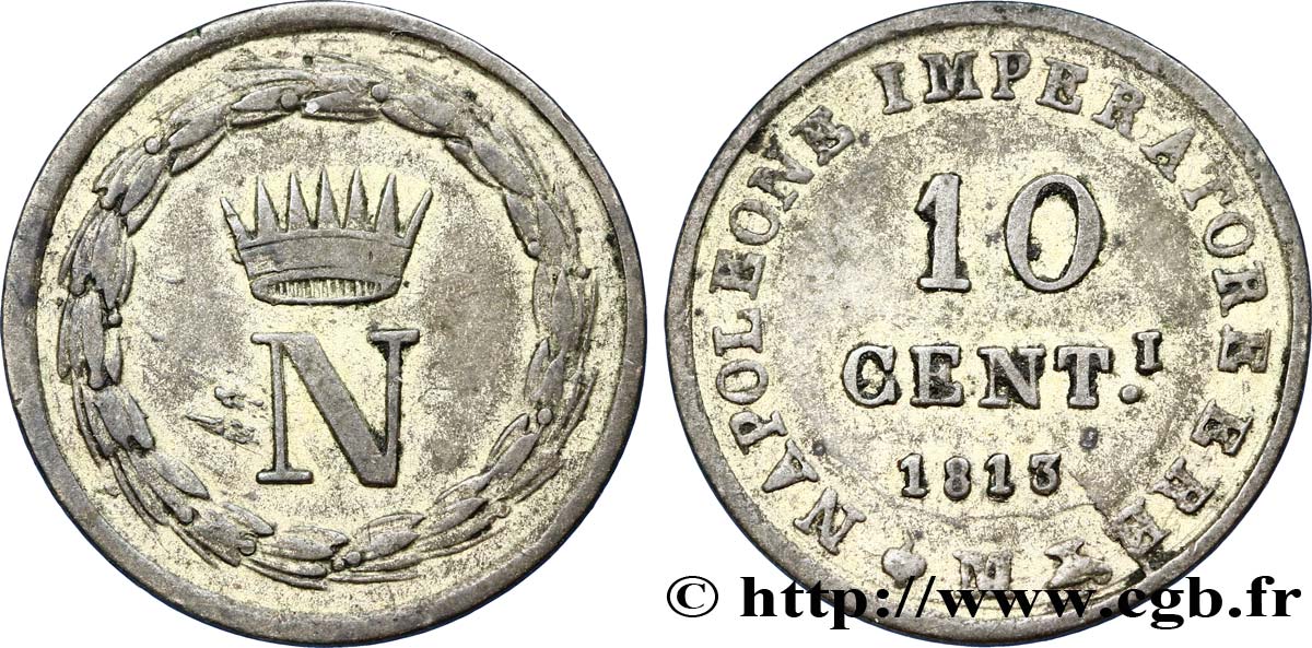 10 centesimi 1813 Milan M.293  BB45 