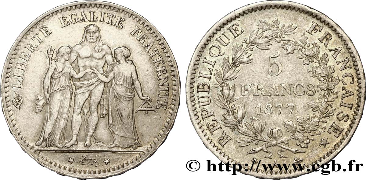 5 francs Hercule 1877 Paris F.334/19 S35 