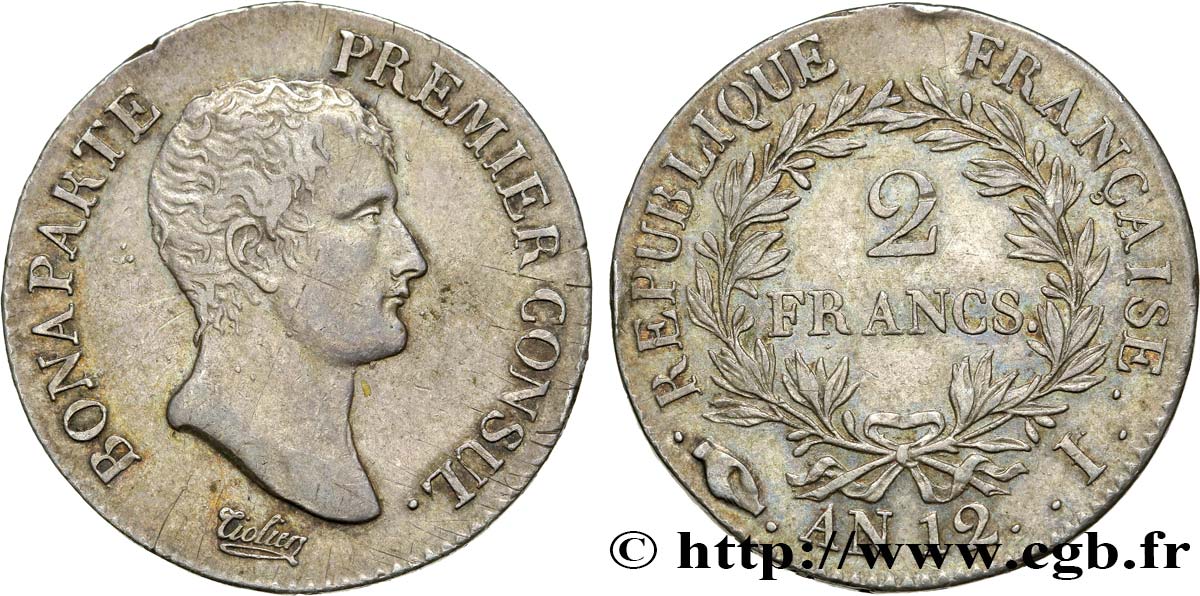 2 francs Bonaparte Premier Consul 1804 Limoges F.250/6 TTB52 