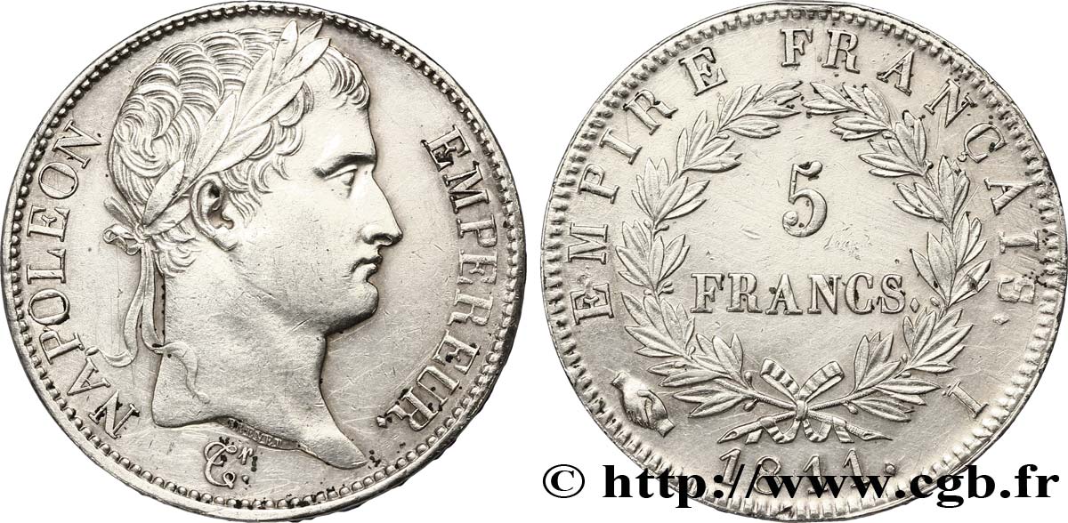 5 francs Napoléon Empereur, Empire français 1811 Limoges F.307/32 EBC58 