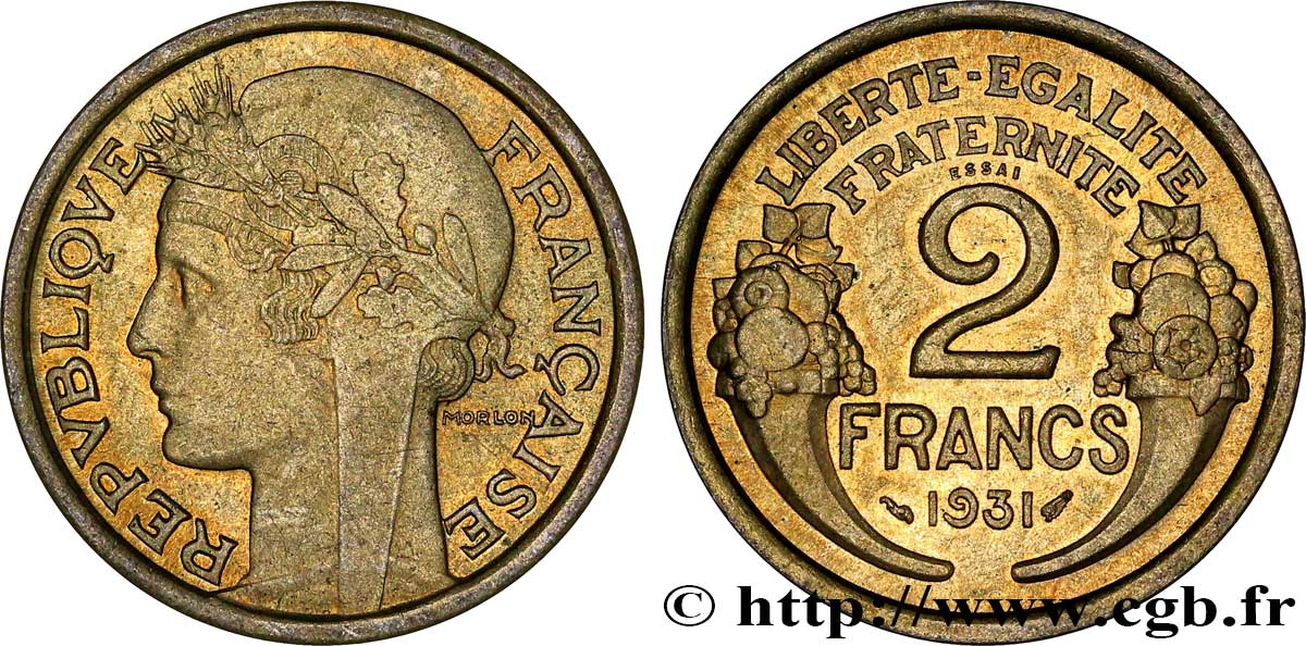 Essai de 2 francs Morlon 1931  F.268/1 SPL60 