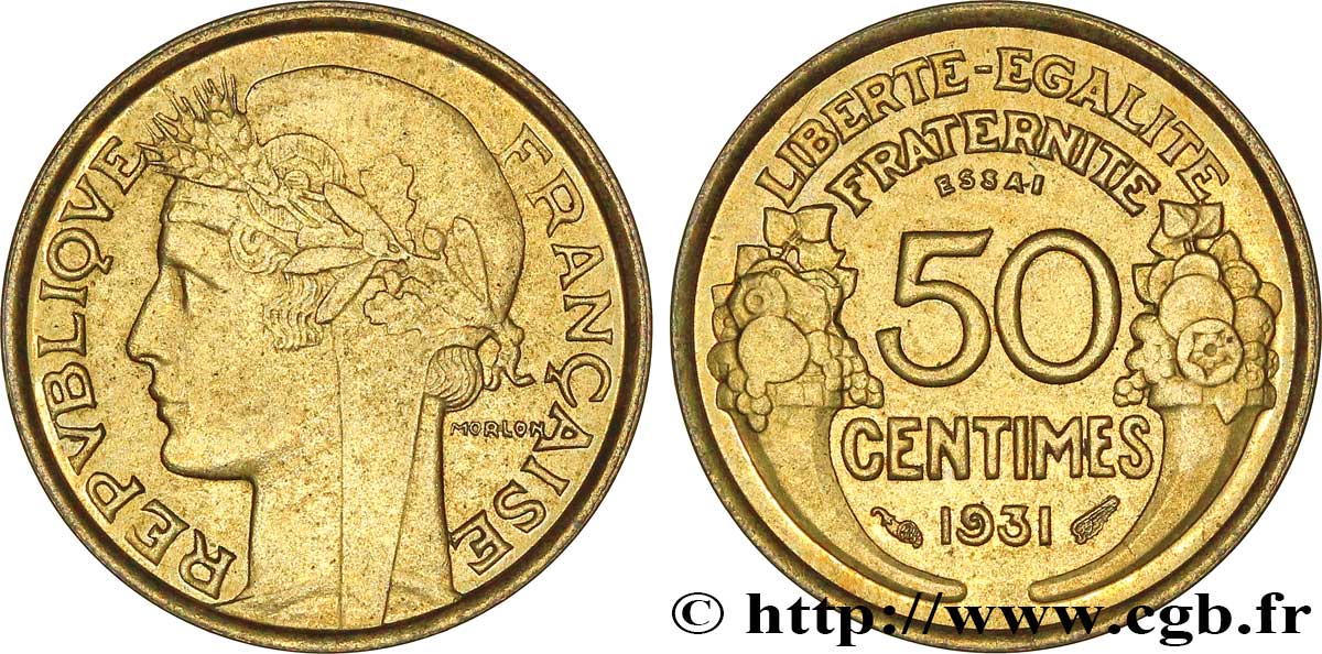 Essai de 50 centimes Morlon 1931  F.192/1 EBC60 