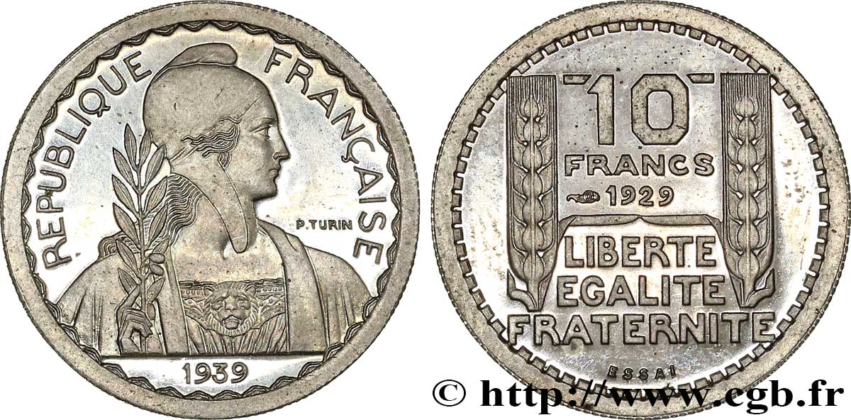 Préparation de la 5 francs Pétain, petit module, 21 mm, 3 g - Essai en cupro-nickel n.d. Paris Maz.2606 e MS64 