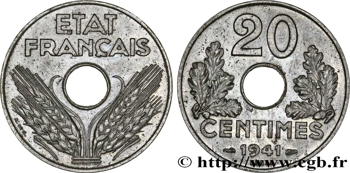 Essai de 20 centimes fer 1941 Paris F.154/1 SUP62 