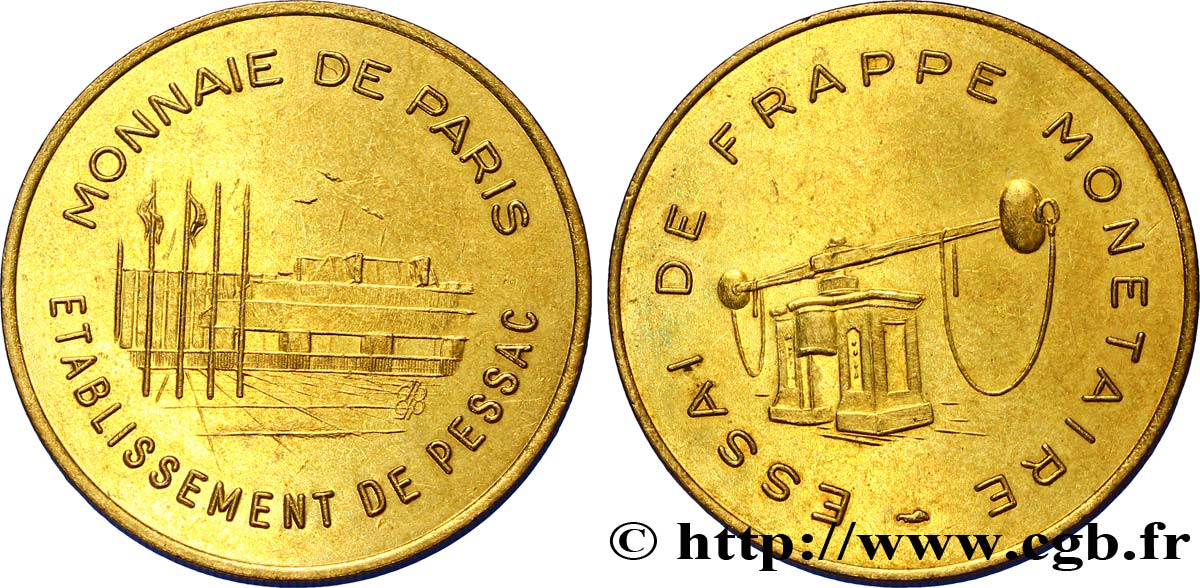 Essai de frappe de 10 francs, avec le différent, tranche striée n.d. Pessac  SUP60 