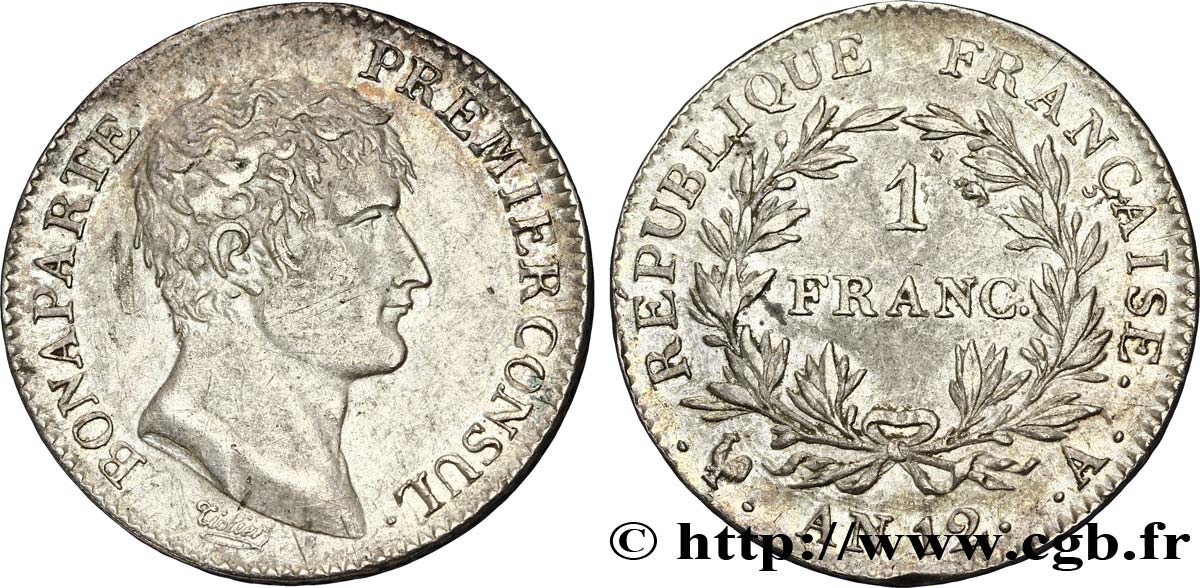1 franc Bonaparte Premier Consul 1804 Paris F.200/8 TTB48 
