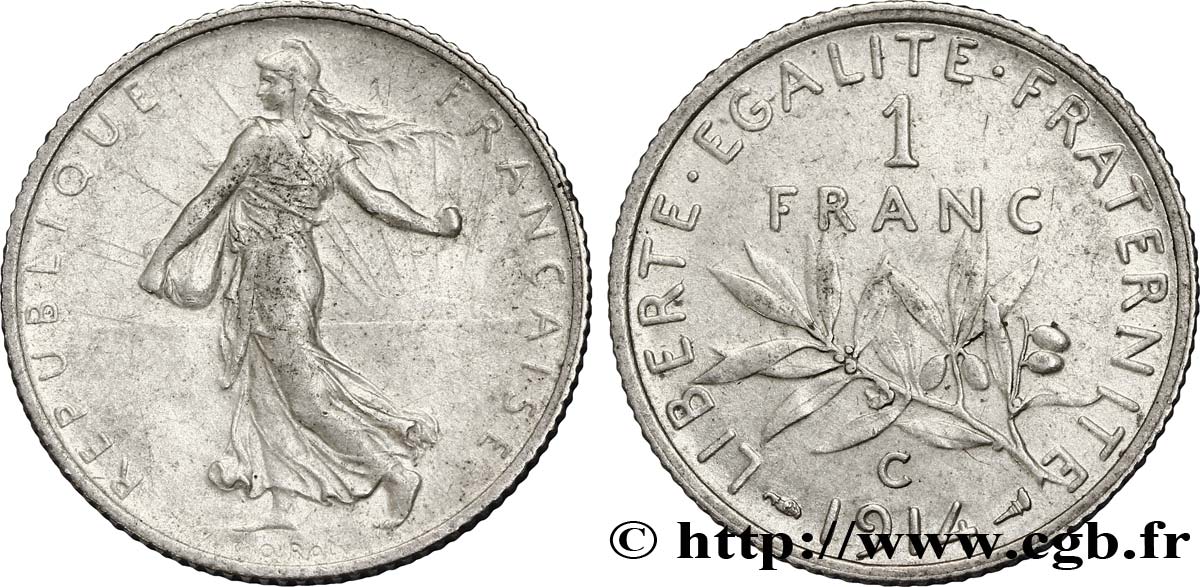 1 franc Semeuse 1914 Castelsarrasin F.217/20 AU50 