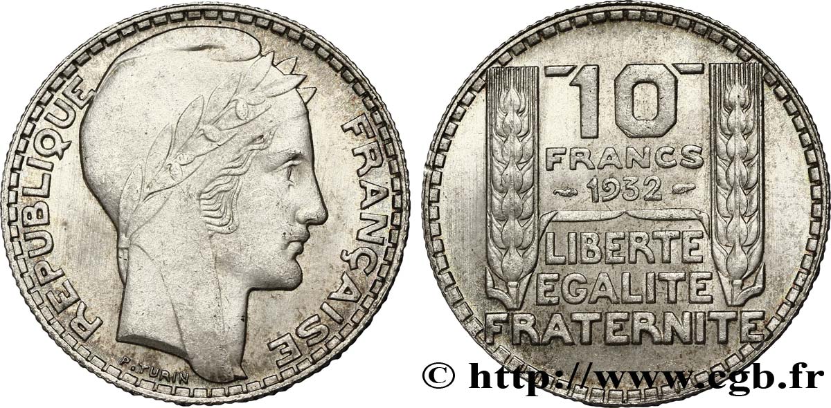 10 francs Turin 1932  F.360/5 MS62 