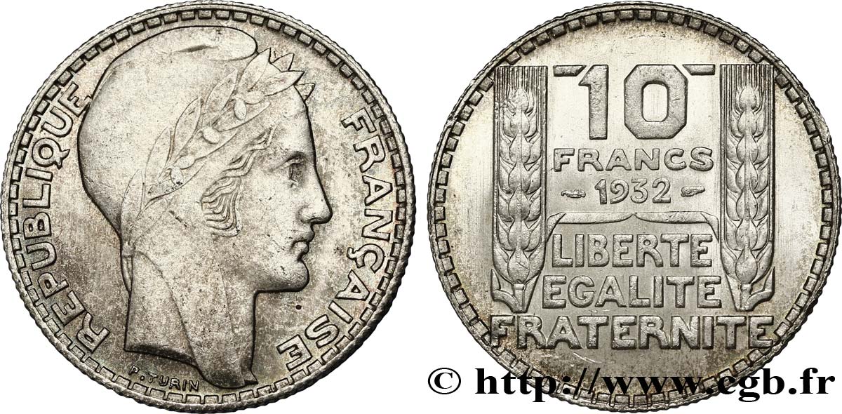 10 francs Turin 1932  F.360/5 MS60 