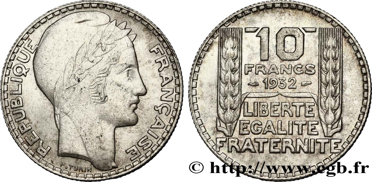 10 francs Turin 1932  F.360/5 AU58 