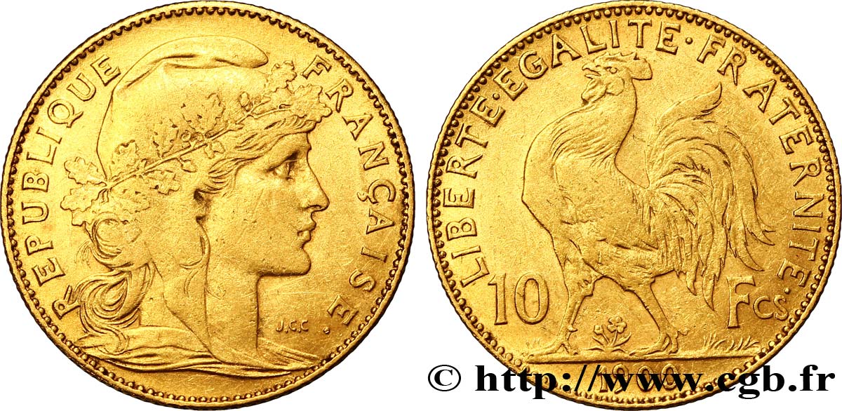 10 francs or Coq 1900 Paris F.509/3 TTB52 