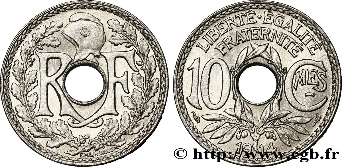 10 centimes Lindauer, Cmes souligné 1914 Paris F.137/2 SPL63 