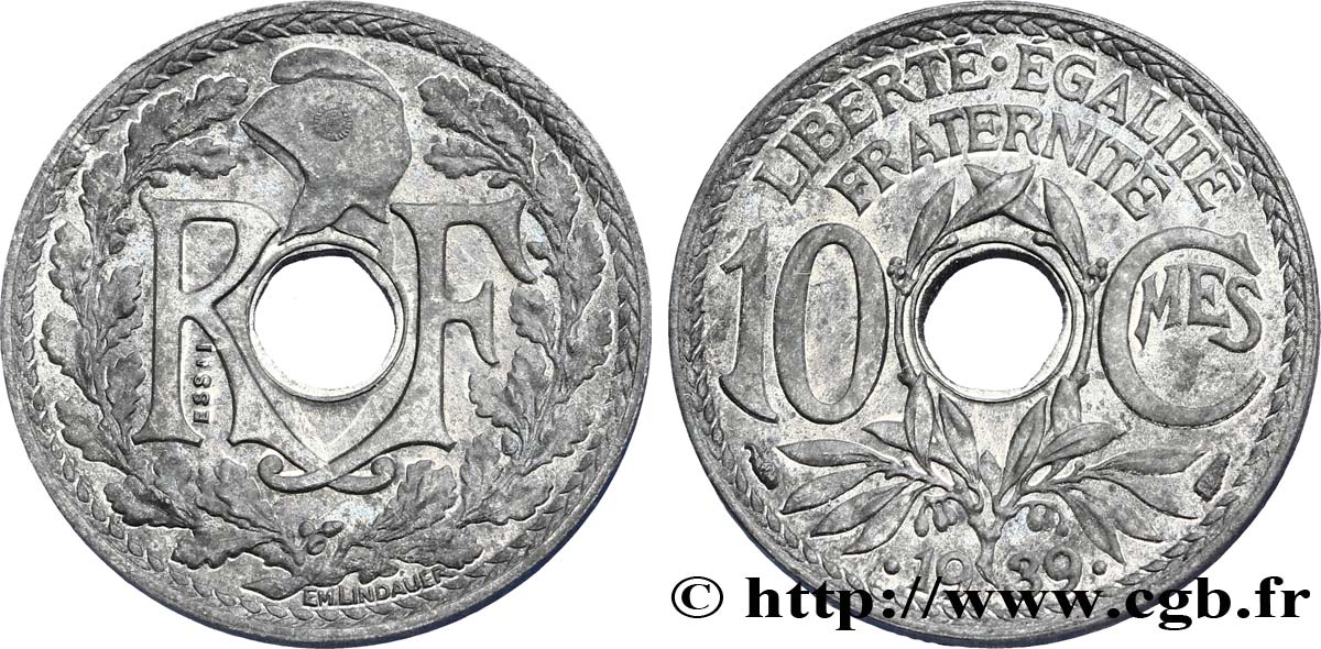 Essai de 10 centimes Lindauer en zinc 1939 Paris VG.5520  VZ60 
