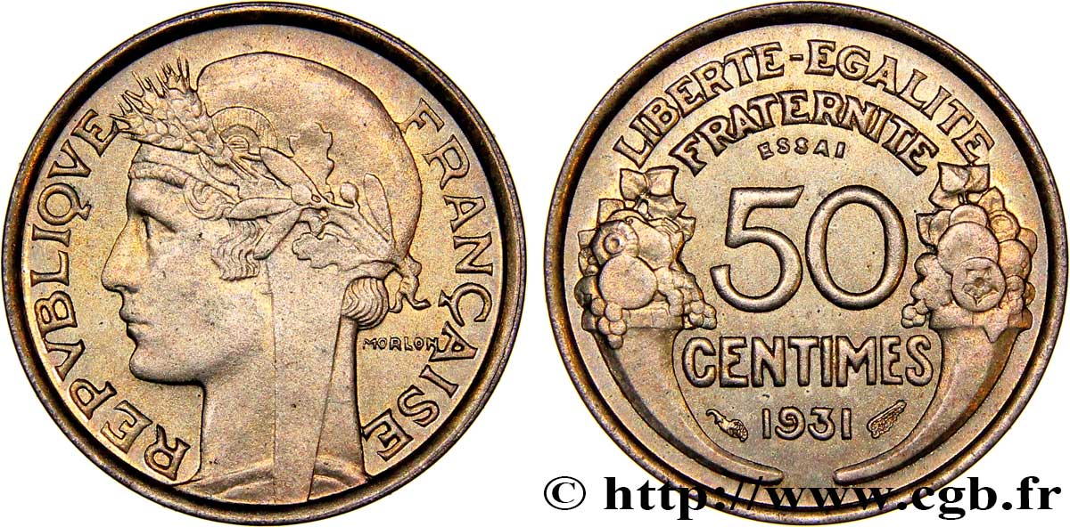 Essai de 50 centimes Morlon 1931  F.192/1 MS64 