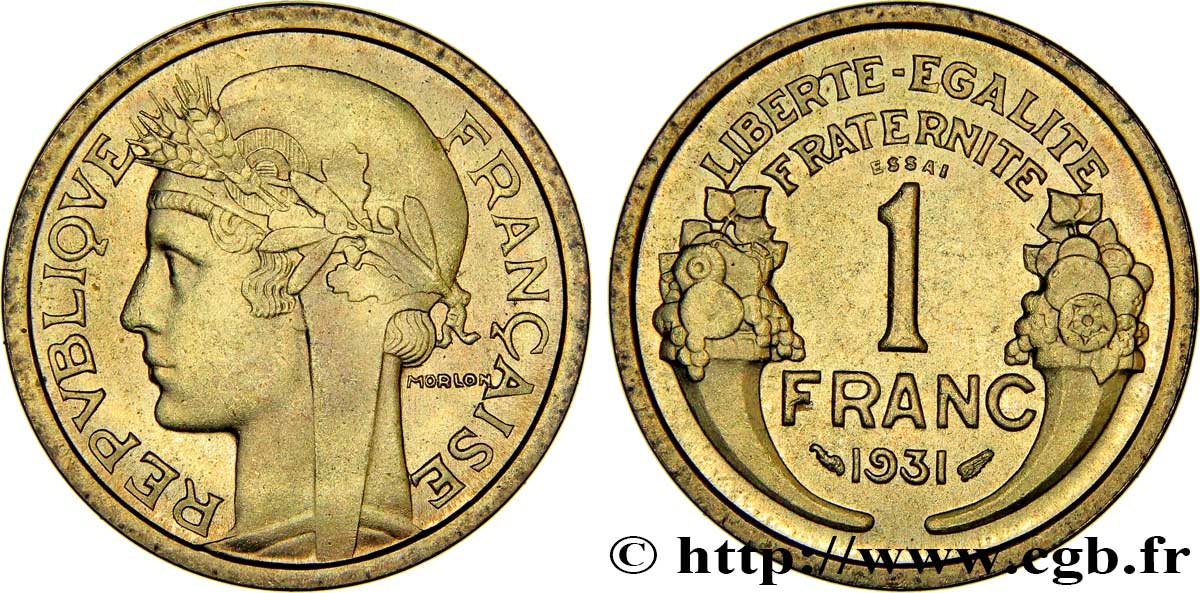Essai de 1 franc Morlon 1931  F.219/1 SPL63 
