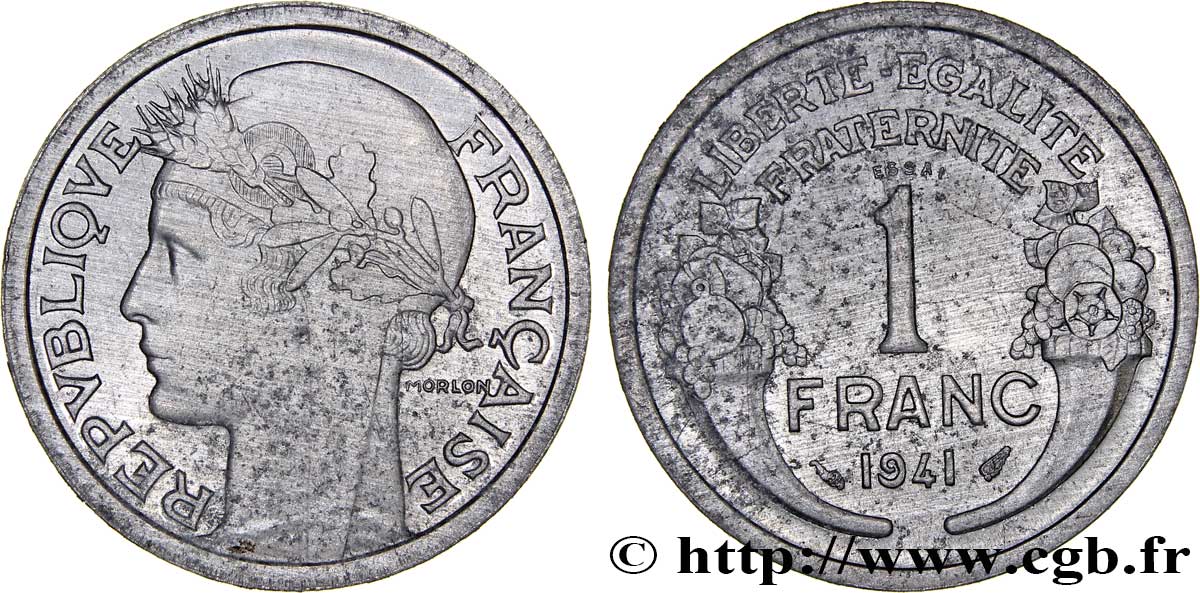 Essai de 1 franc Morlon, légère 1941 Paris F.221/1 SPL60 
