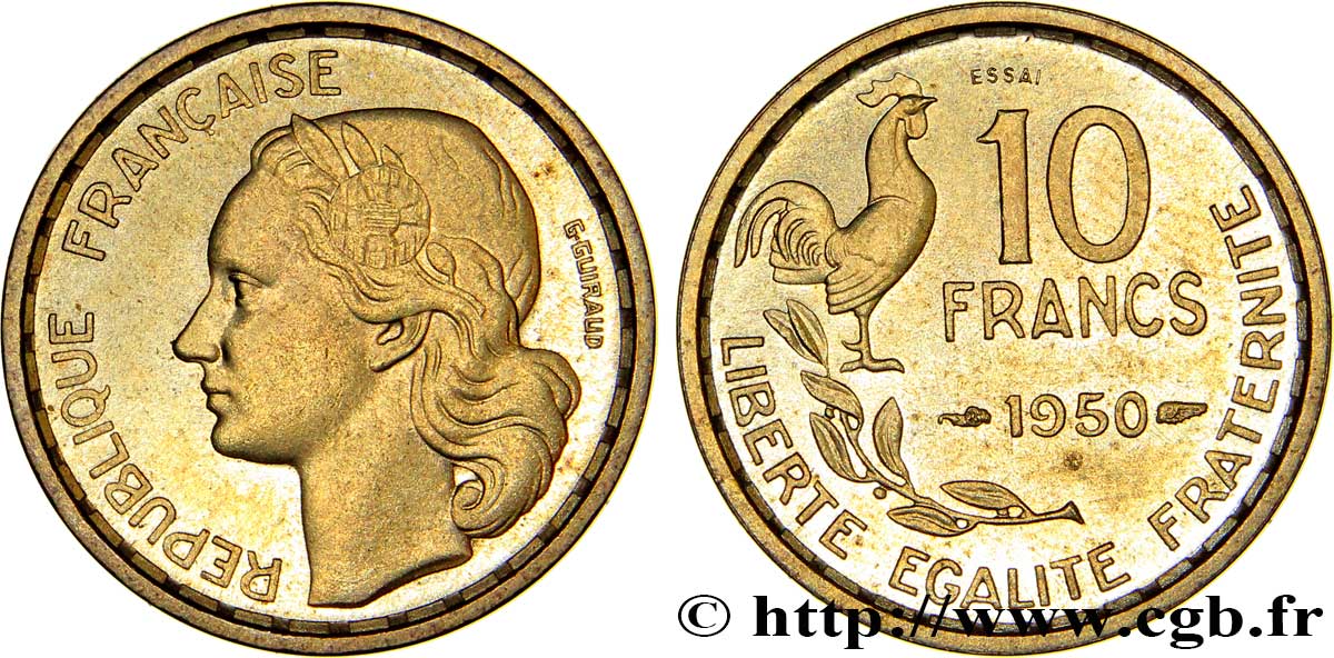 Essai de 10 francs Guiraud 1950 Paris F.363/1 SUP62 