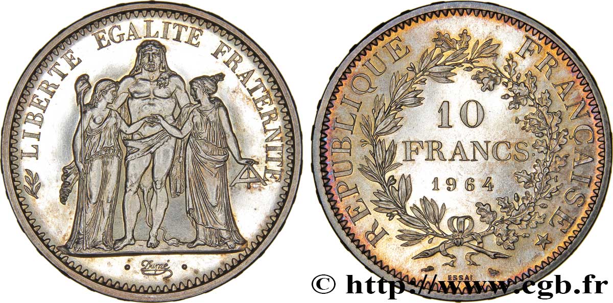 Essai de 10 francs Hercule 1964 Paris F.364/2 MS65 