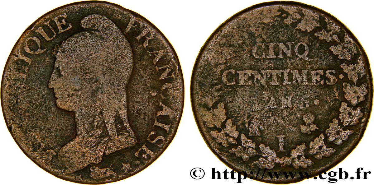 Cinq centimes Dupré, grand module 1797 Limoges F.115/23 B10 