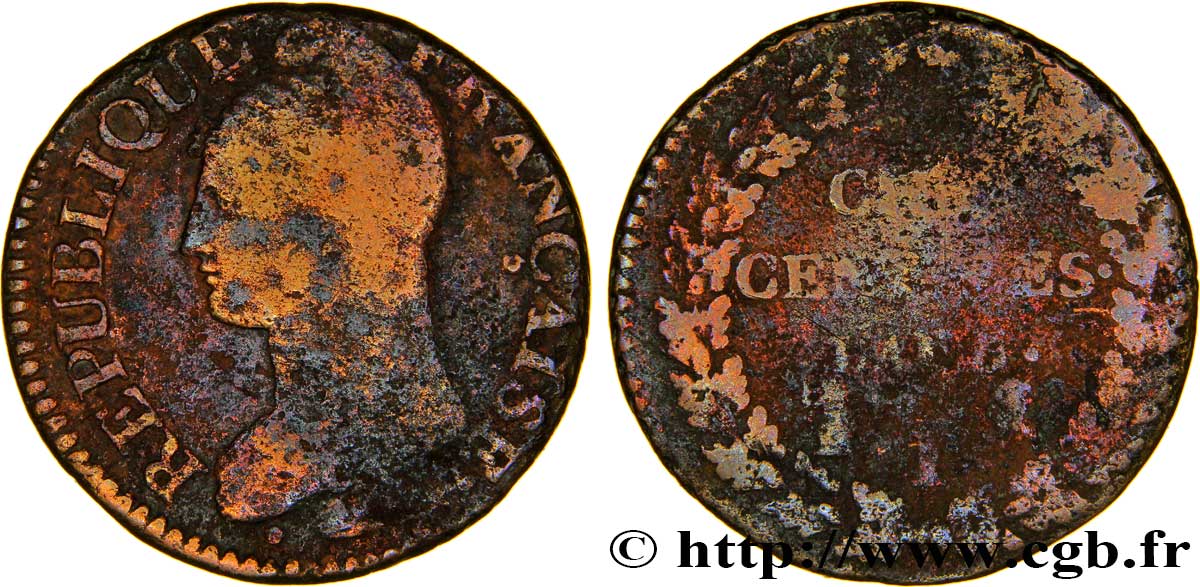 Cinq centimes Dupré, grand module 1797 Limoges F.115/23 B8 