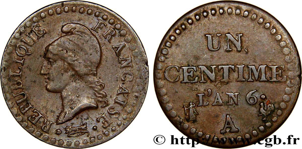 Un centime Dupré, grand 6 1798 Paris F.100/4 SS40 