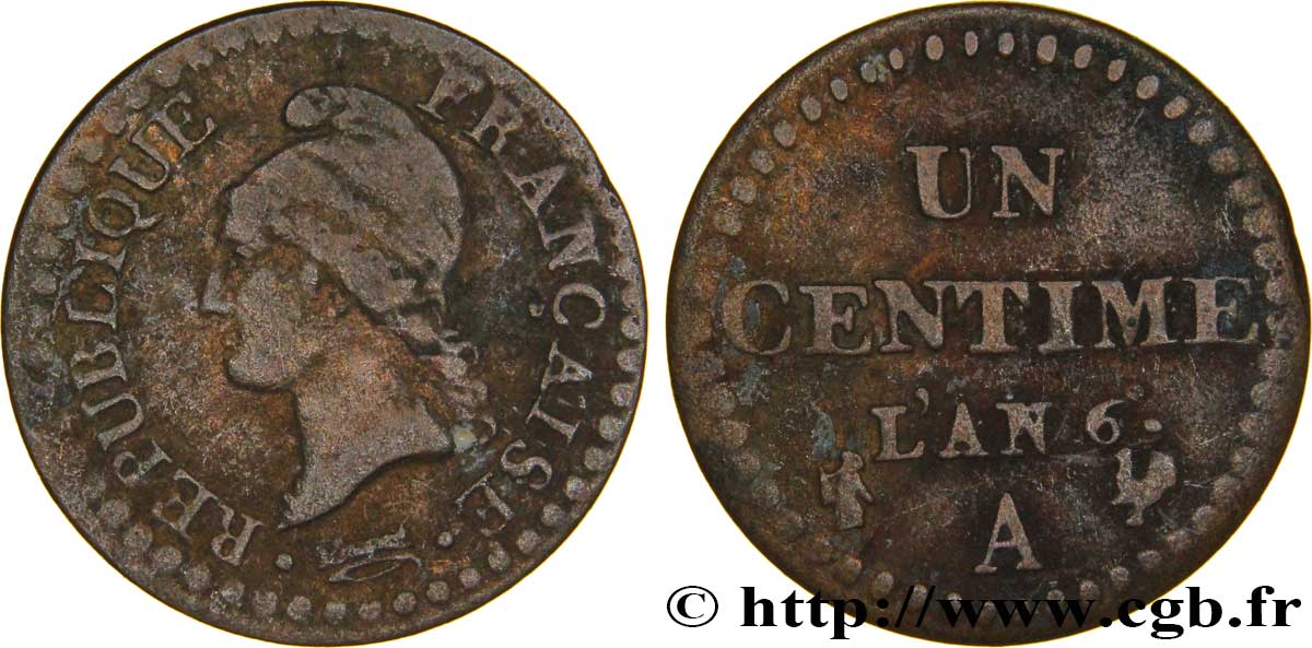 Un centime Dupré, petit 6 1798 Paris F.100/2 TB15 