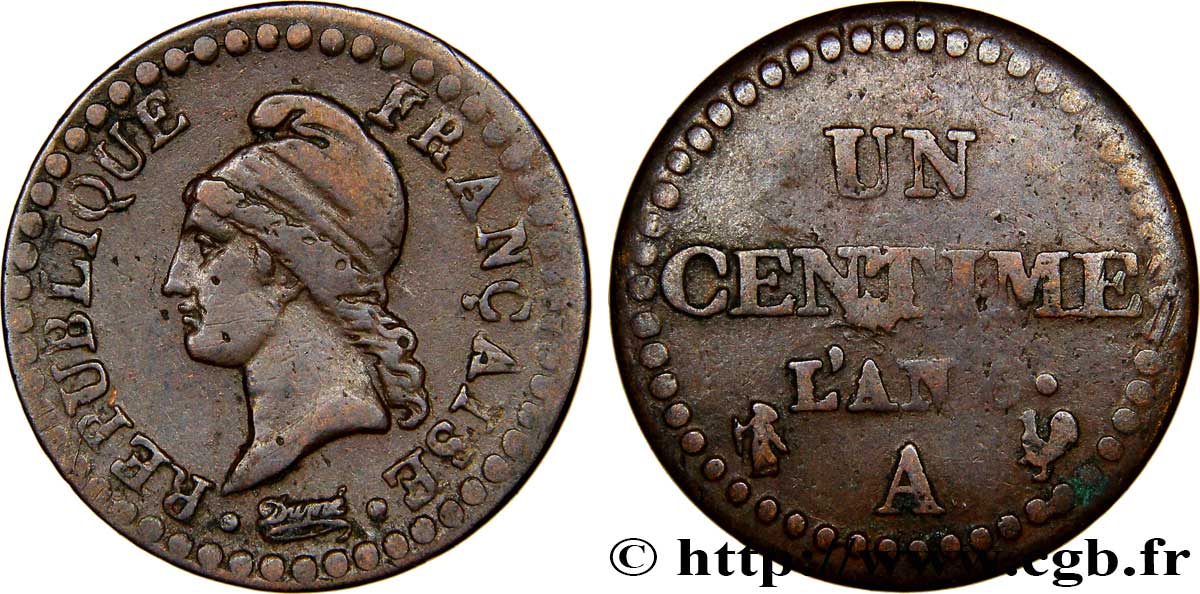 Un centime Dupré, 6 normal 1798 Paris F.100/3 TB30 