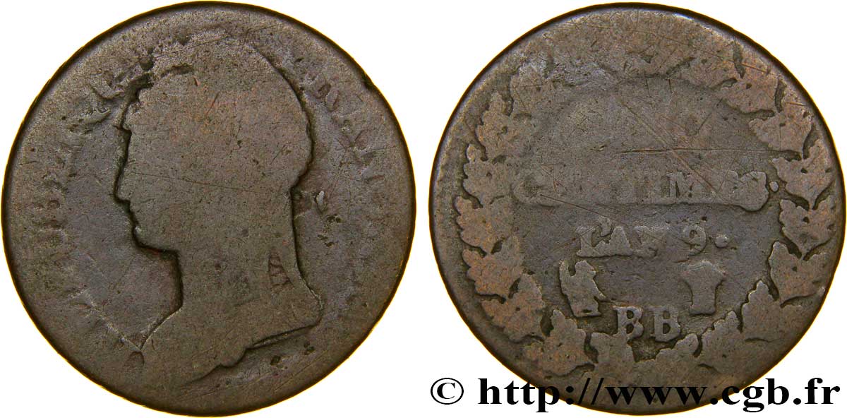 Cinq centimes Dupré, grand module 1801 Strasbourg F.115/154 B6 