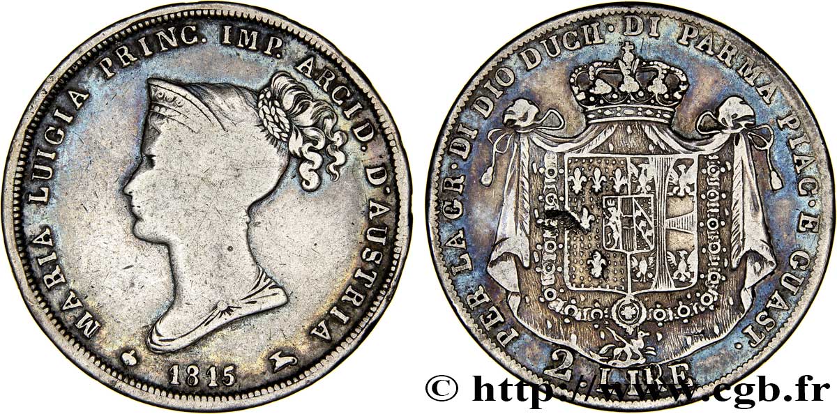 2 lire Marie-Louise, Duchesse de Parme 1815 Milan M.118  F18 