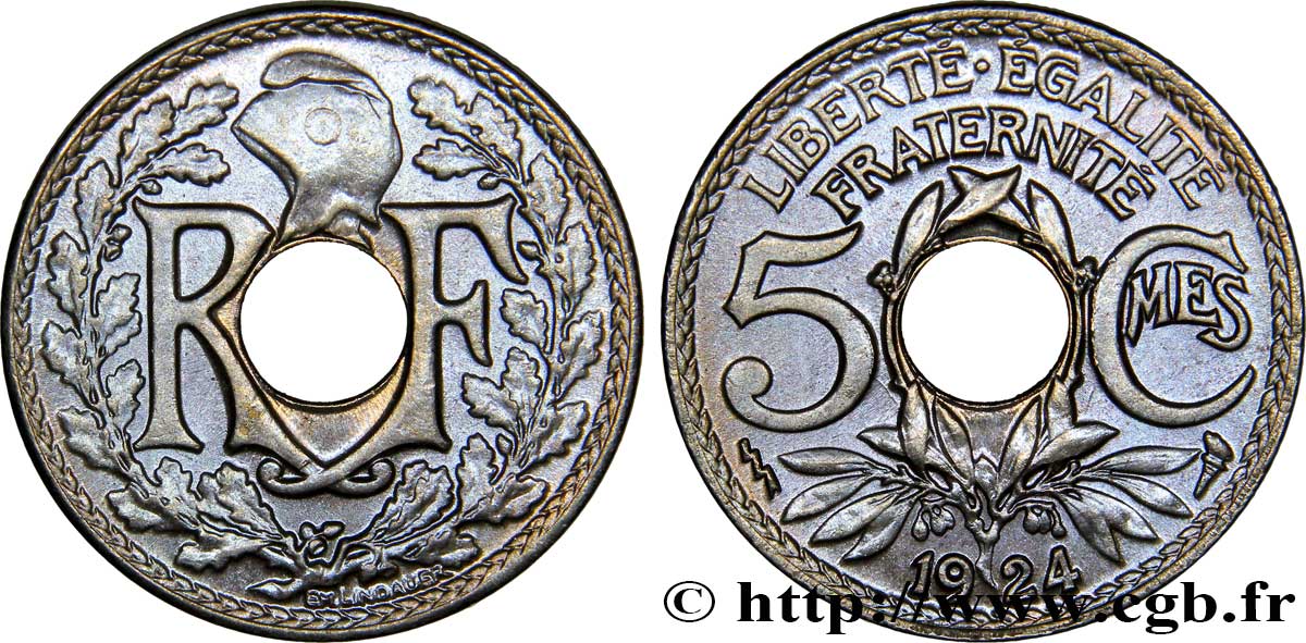 5 centimes Lindauer, petit module 1924 Poissy F.122/9 ST65 