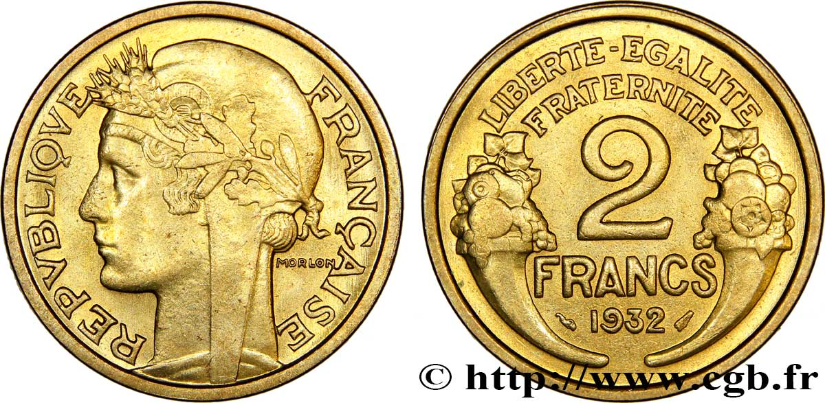 2 francs Morlon 1932  F.268/3 MS60 