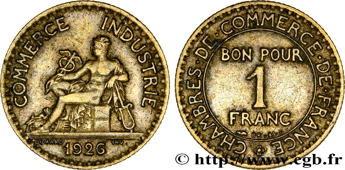 1 franc Chambres de Commerce 1926 Paris F.218/8 SS40 
