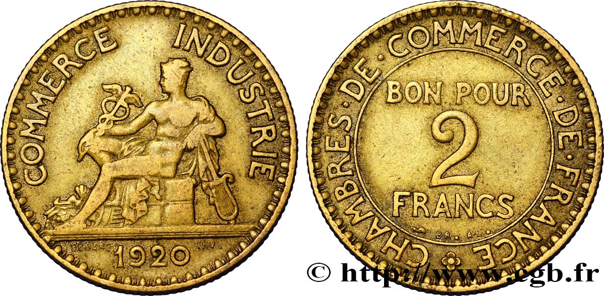 2 francs Chambres de Commerce 1920  F.267/2 SS45 
