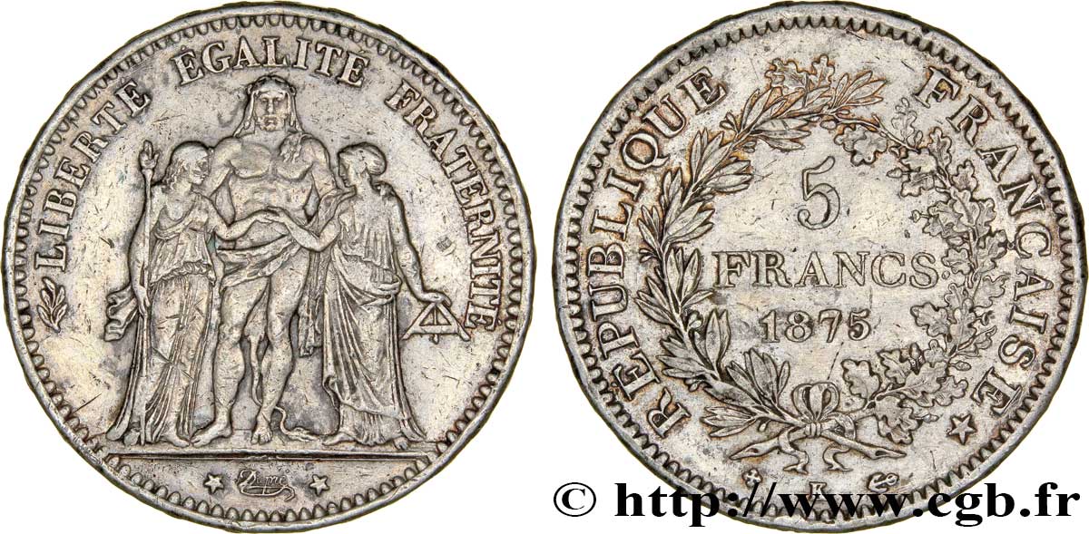 5 francs Hercule 1875 Bordeaux F.334/16 BB48 