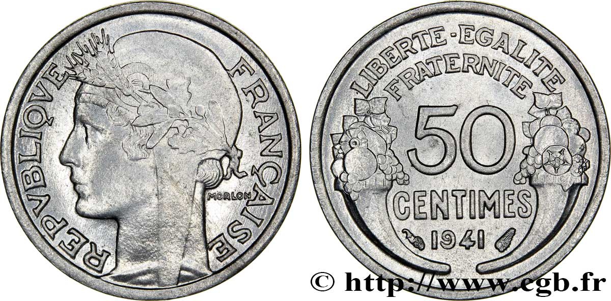 50 centimes Morlon, lourde 1941  F.193/2 SPL63 