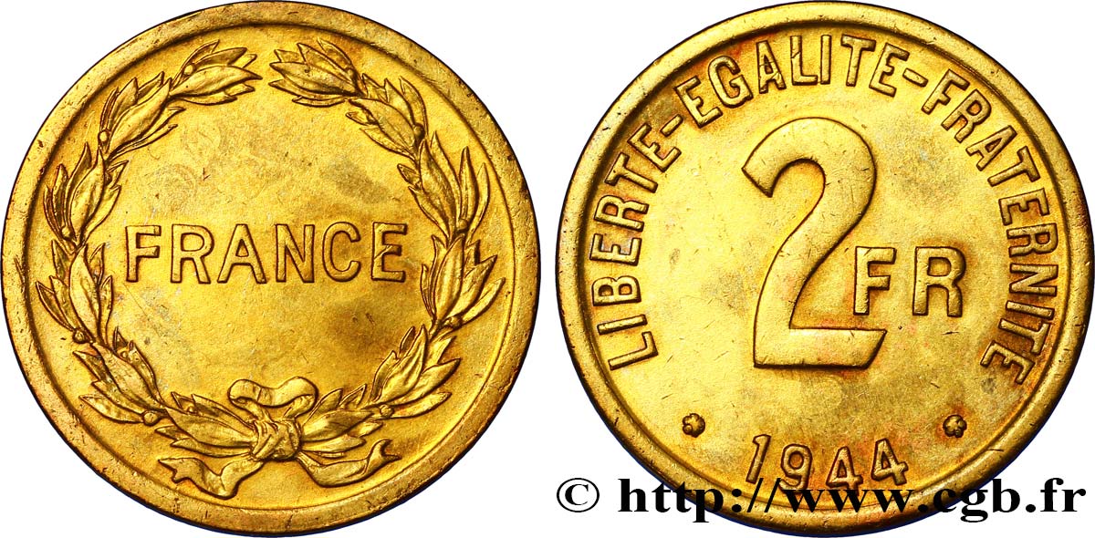 2 francs France 1944  F.271/1 TTB45 