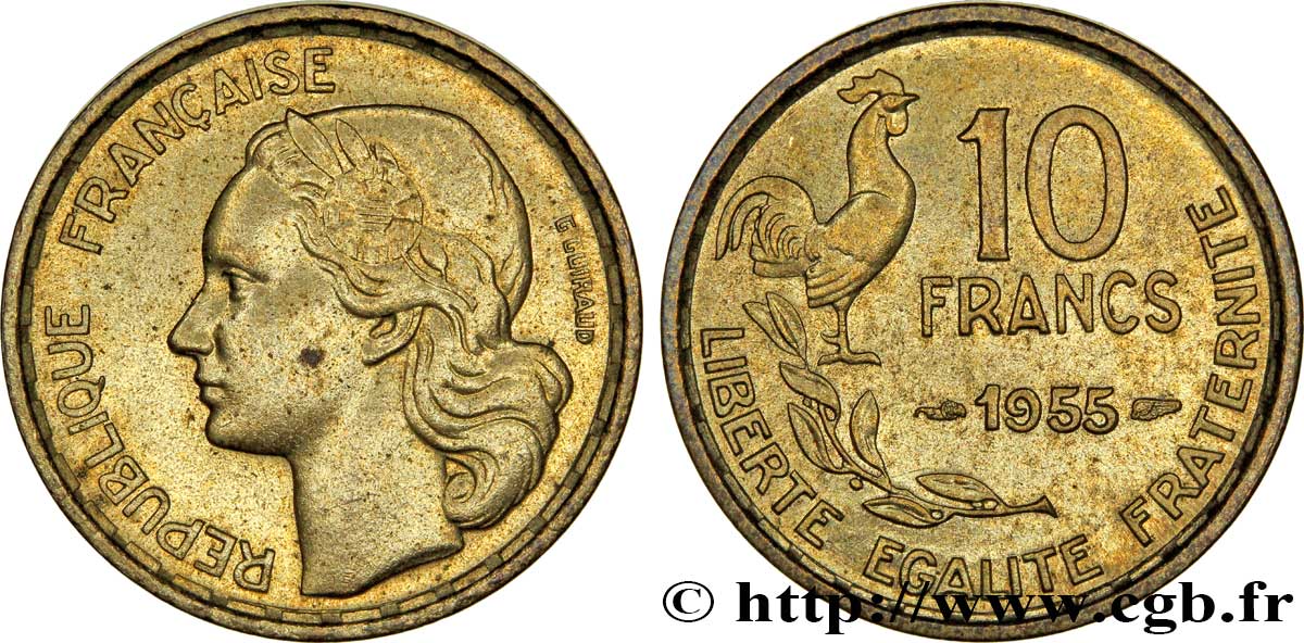 10 francs Guiraud 1955  F.363/12 SPL58 