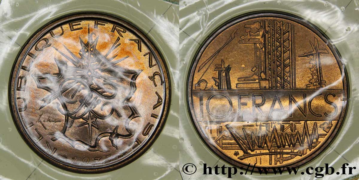 10 francs Mathieu, tranche B 1975 Pessac F.365/3 MS68 