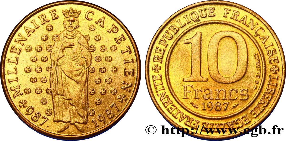 Faux de 10 francs Millénaire Capétien 1987  F.371/2 var. SC63 
