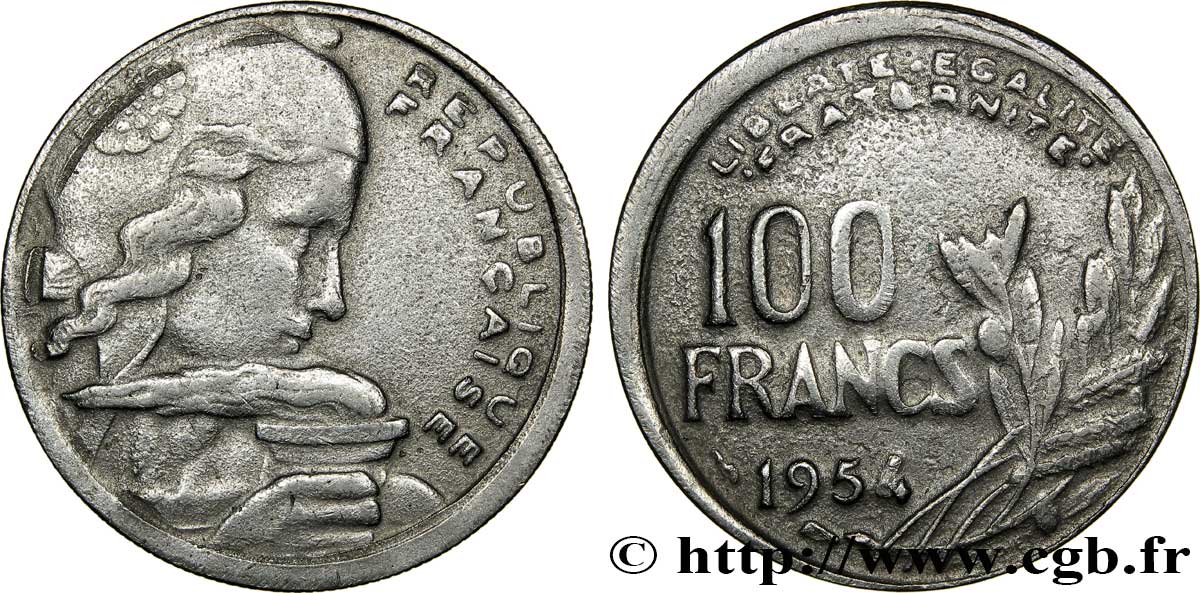Faux de 100 francs Cochet 1954  F.450/2 var. TTB45 