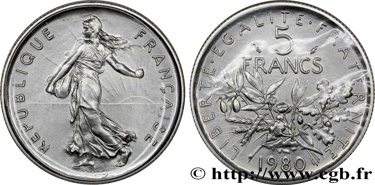 5 francs Semeuse, nickel 1980 Pessac F.341/12 FDC68 