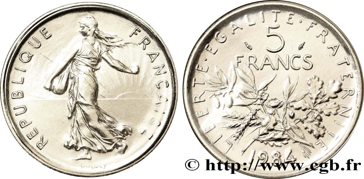 5 francs Semeuse, nickel 1984 Pessac F.341/16 MS70 
