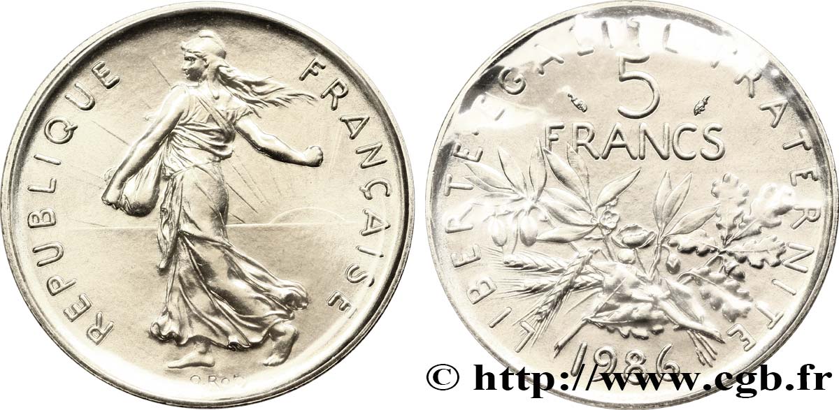 5 francs Semeuse, nickel 1986 Pessac F.341/18 FDC67 