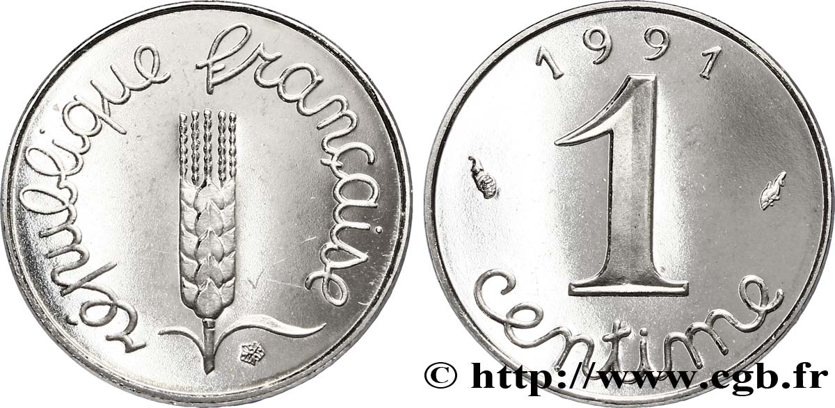 1 centime Épi, BE (Belle Épreuve) 1991 Pessac F.106/48 var. FDC65 