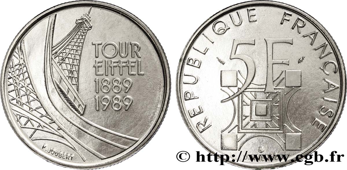 5 francs Tour Eiffel 1989  F.342/2 SPL64 