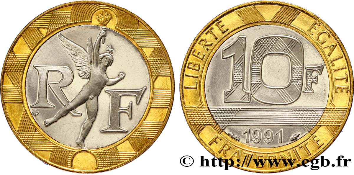 10 francs Génie de la Bastille, BE (Belle Épreuve) 1991 Pessac F.375/6 var. FDC68 