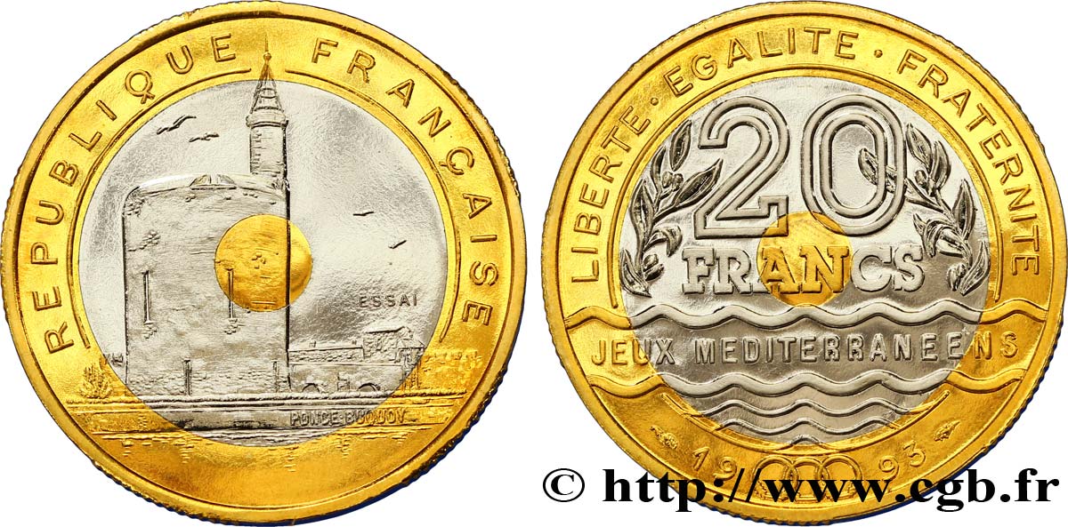 Essai de 20 francs Jeux Méditerranéens 1993 Pessac F.404/1 ST 