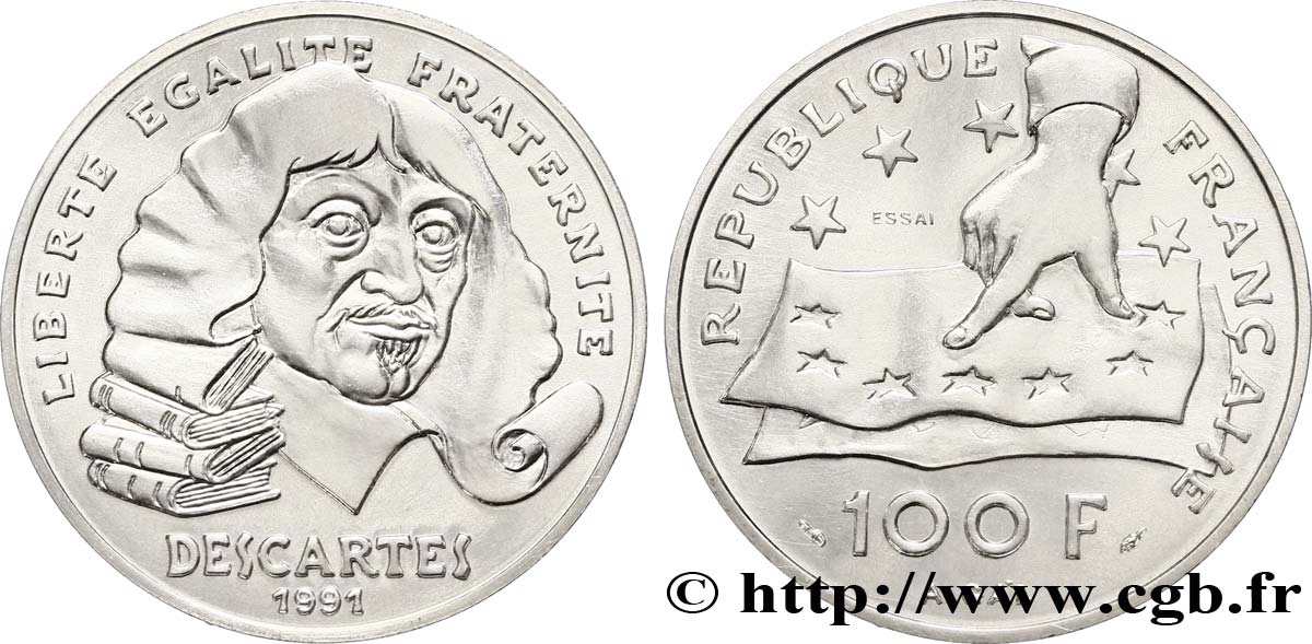 Essai de 100 francs Descartes 1991 Pessac F.459/1 SPL 